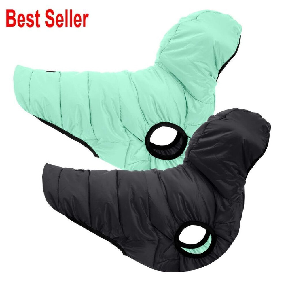 Reversible Dog Puffer Jacket Water Resistant Winter Coat Small Breed